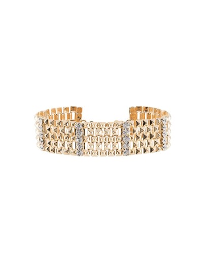 crystal-embellished pyramid stud choker
