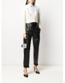 embroidered pointelle knit cardigan