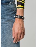 spike-stud leather bracelet