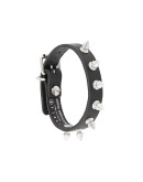 spike-stud leather bracelet