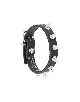spike-stud leather bracelet