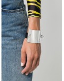 metal plaque leather bracelet