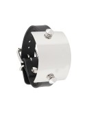 metal plaque leather bracelet