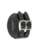 double-buckle leather bracelet