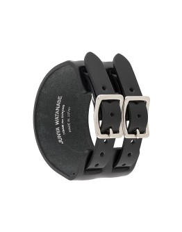 double-buckle leather bracelet