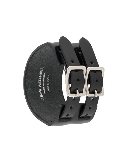 double-buckle leather bracelet