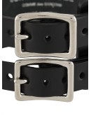 double-buckle leather bracelet