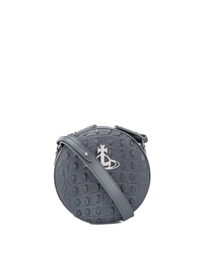 croc-effect circle bag