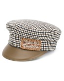 dogtooth pattern baker boy cap