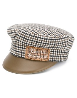 dogtooth pattern baker boy cap