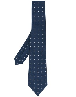 geometric-pattern pointed tie 