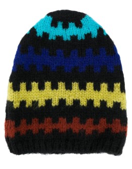 geometric embroidered beanie hat