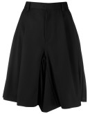 twill and satin panelled shorts