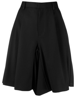 twill and satin panelled shorts