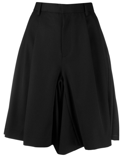 twill and satin panelled shorts