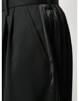 twill and satin panelled shorts