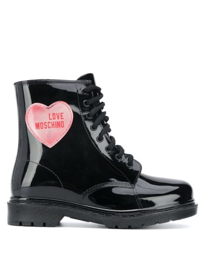 heart patch combat boots