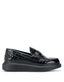 crocodile-effect chunky loafers
