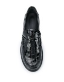 crocodile-effect chunky loafers