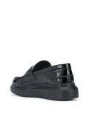 crocodile-effect chunky loafers