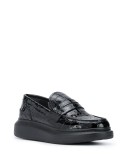 crocodile-effect chunky loafers