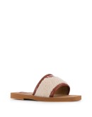 Woody shearling slides