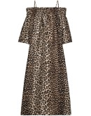 leopard-print off-shoulder dress