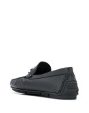 snake-buckle leather loafers