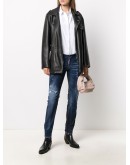 stonewashed bootcut jeans