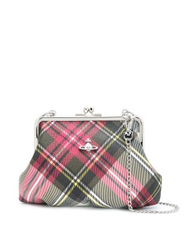 tartan print cross body bag