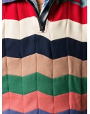 chevron-quilted polo sweatshirt