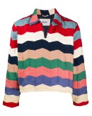 chevron-quilted polo sweatshirt
