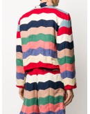 chevron-quilted polo sweatshirt