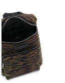 tiger print zipped backpack