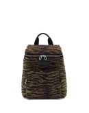 tiger print zipped backpack