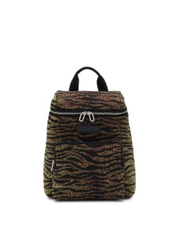 tiger print zipped backpack