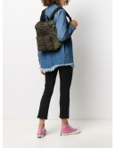 tiger print zipped backpack
