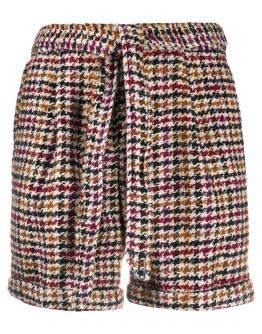 Madison check-print tie-waist shorts