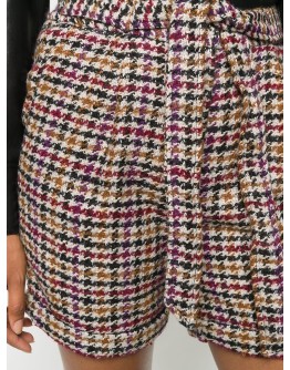 Madison check-print tie-waist shorts