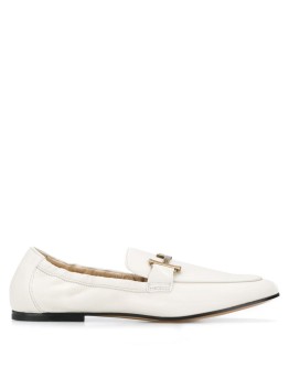 T-plaque leather loafers