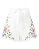 floral embroidered shorts