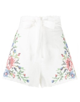 floral embroidered shorts