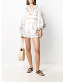 floral embroidered shorts