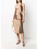 silk fitted midi skirt