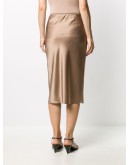 silk fitted midi skirt