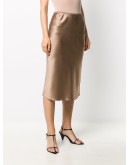 silk fitted midi skirt