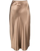silk fitted midi skirt