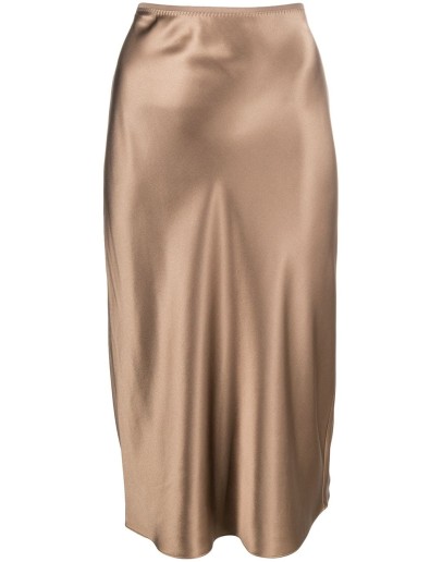 silk fitted midi skirt