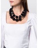 double-layer beaded necklace