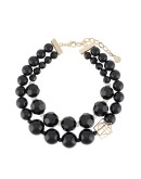 double-layer beaded necklace